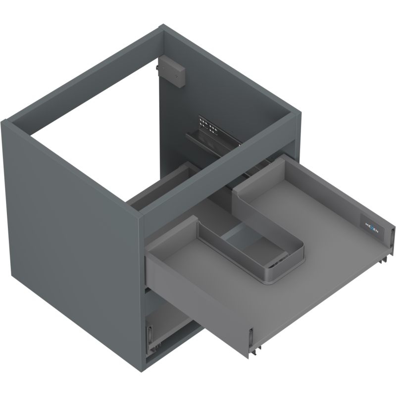 Mexen Box-A base unit for washbasin 50 cm, 2 drawers, matt graphite - 91AX0-0500-470-2-66