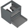 Mexen Box-A Cabinet Body for Washbasin 50 cm, 2 Drawers, Matte Graphite - 91AX0-0500-470-2-66