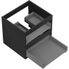 Mexen Box-A Cabinet Base for Sink 50 cm, 2 Drawers, Black Matte - 91AX0-0500-470-2-71