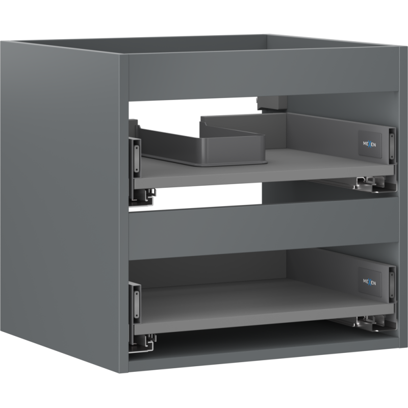 Mexen Box-A base unit for washbasin 50 cm, 2 drawers, matt graphite - 91AX0-0500-470-2-66