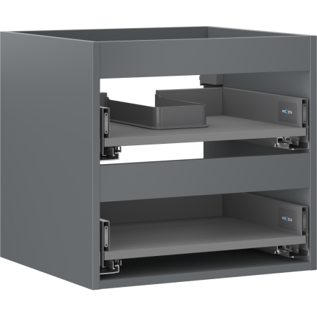 Mexen Box-A Cabinet Body for Washbasin 50 cm, 2 Drawers, Matte Graphite - 91AX0-0500-470-2-66