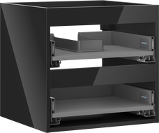 Mexen Box-A 50 cm Vanity Cabinet Body, 2 Drawers, Black Gloss - 91AX0-0500-470-2-70