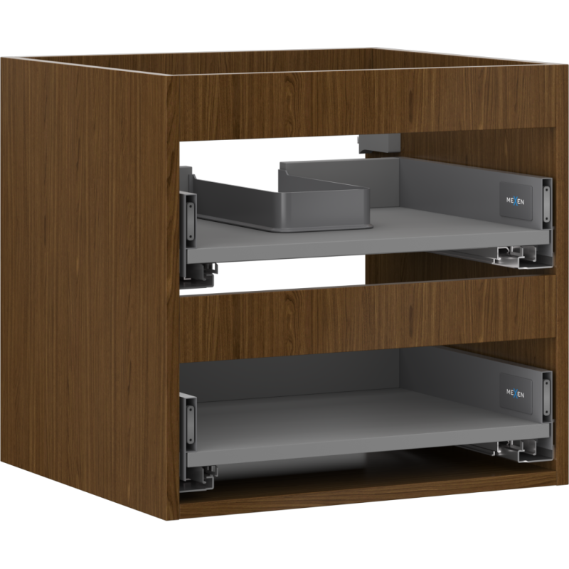 Mexen Box-A Cabinet Body Under Basin 50 cm, 2 Drawers, Walnut - 91AX0-0500-470-2-86