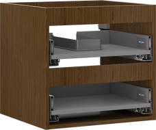 Mexen Box-A Cabinet Body Under Basin 50 cm, 2 Drawers, Walnut - 91AX0-0500-470-2-86