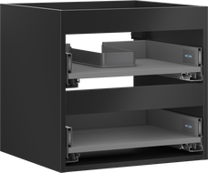 Mexen Box-A Cabinet Base for Sink 50 cm, 2 Drawers, Black Matte - 91AX0-0500-470-2-71