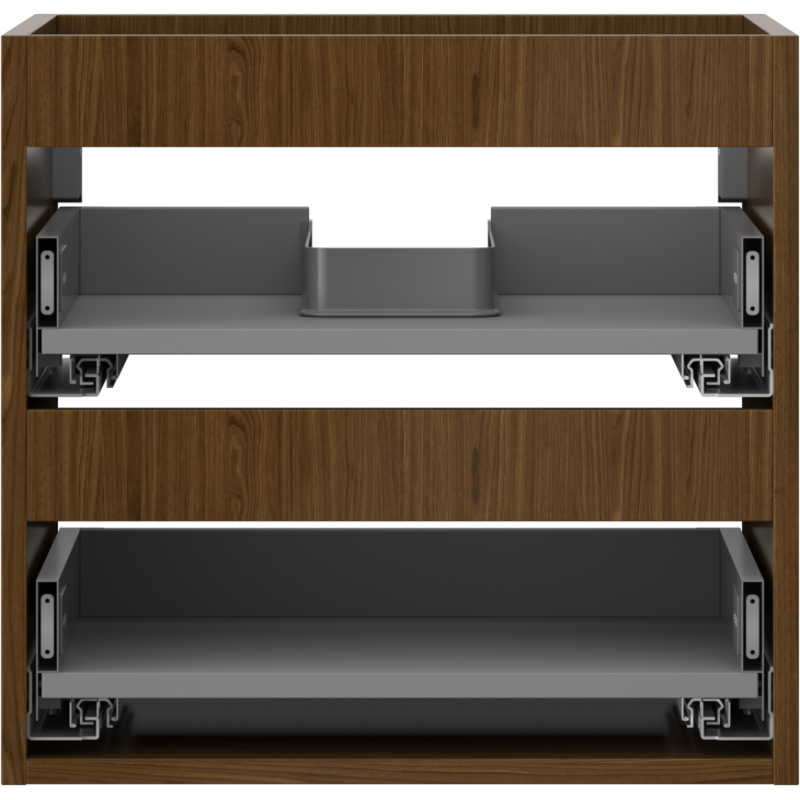 Mexen Box-A Cabinet Body Under Basin 50 cm, 2 Drawers, Walnut - 91AX0-0500-470-2-86