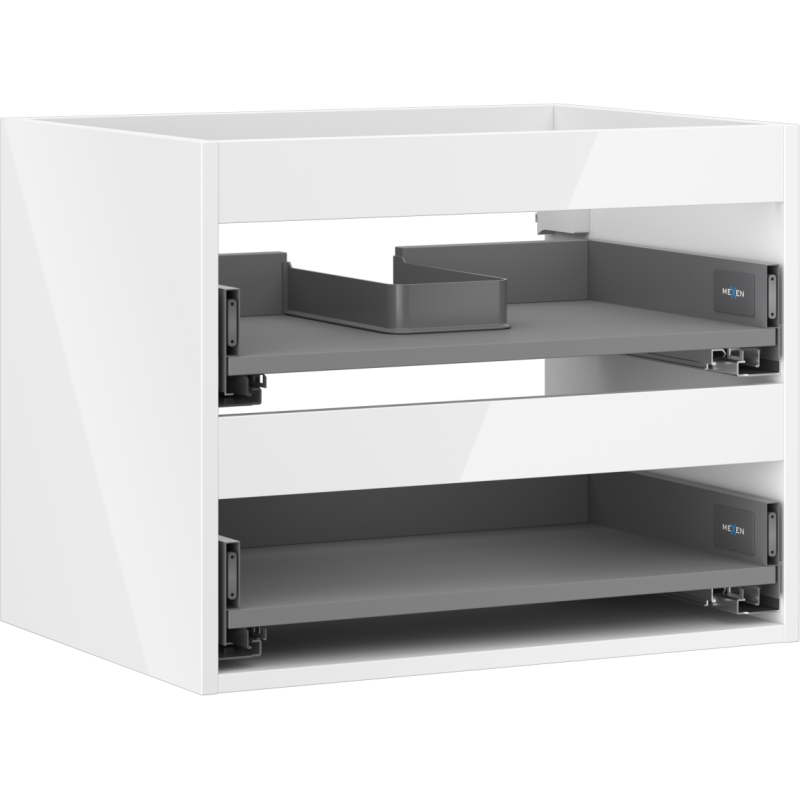 Mexen Box-A 60 cm Sink Cabinet Body, 2 Drawers, White Gloss - 91AX0-0600-470-2-00