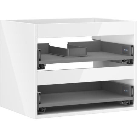 Mexen Box-A 60 cm Sink Cabinet Body, 2 Drawers, White Gloss - 91AX0-0600-470-2-00
