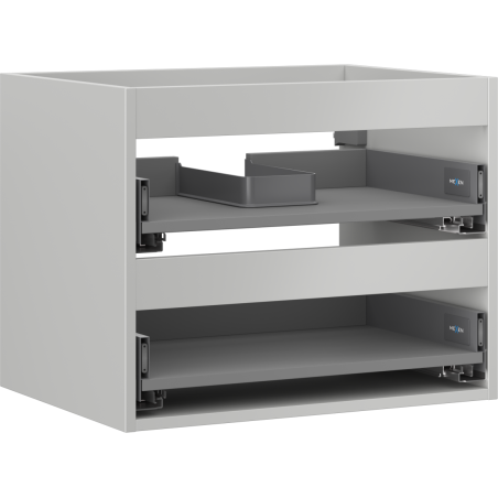 Mexen Box-A bathroom cabinet frame 60 cm, 2 drawers, matte gray - 91AX0-0600-470-2-62
