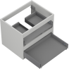 Mexen Box-A cabinet body for under-sink 60 cm, 2 drawers, grey matt - 91AX0-0600-470-2-62