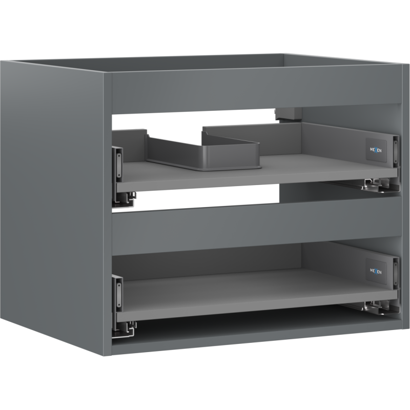 Mexen Box-A vanity unit cabinet 60 cm, 2 drawers, matte graphite - 91AX0-0600-470-2-66