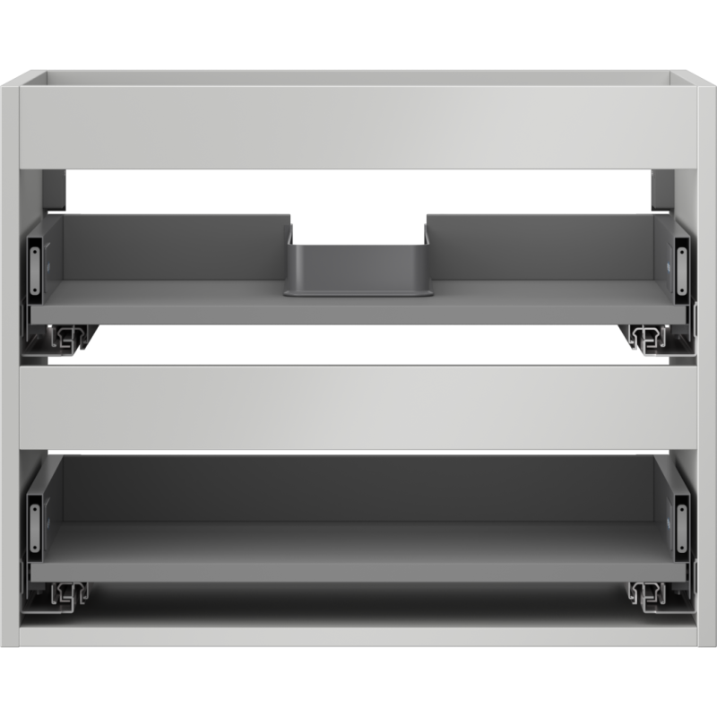 Mexen Box-A cabinet body for under-sink 60 cm, 2 drawers, grey matt - 91AX0-0600-470-2-62