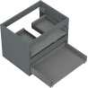 Mexen Box-A cabinet body under the sink 60 cm, 2 drawers, matte graphite - 91AX0-0600-470-2-66