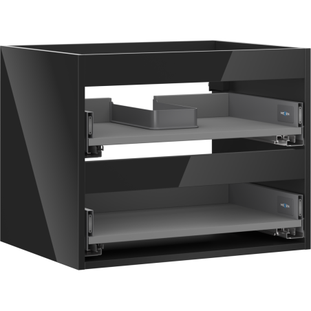 Mexen Box-A Cabinet Body for Washbasin 60 cm, 2 Drawers, Black Gloss - 91AX0-0600-470-2-70