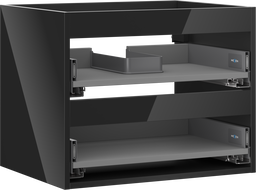 Mexen Box-A Cabinet Body for Washbasin 60 cm, 2 Drawers, Black Gloss - 91AX0-0600-470-2-70