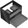 Mexen Box-A Cabinet Body for Washbasin 60 cm, 2 Drawers, Black Gloss - 91AX0-0600-470-2-70