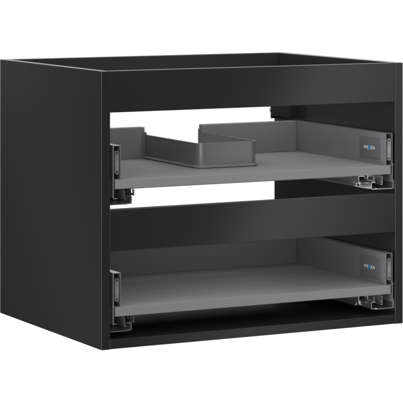 Mexen Box-A cabinet body for washbasin 60 cm, 2 drawers, black matt - 91AX0-0600-470-2-71