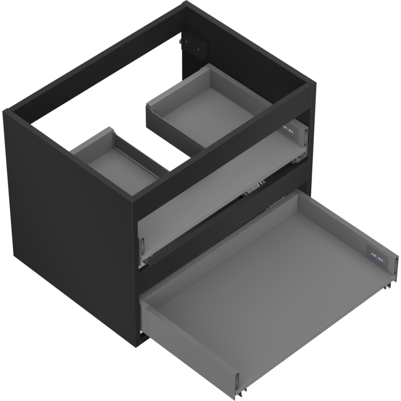 Mexen Box-A cabinet body for washbasin 60 cm, 2 drawers, black matt - 91AX0-0600-470-2-71