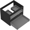 Mexen Box-A cabinet body for washbasin 60 cm, 2 drawers, black matte - 91AX0-0600-470-2-71