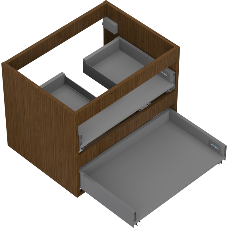 Mexen Box-A cabinet body for washbasin 60 cm, 2 drawers, walnut - 91AX0-0600-470-2-86