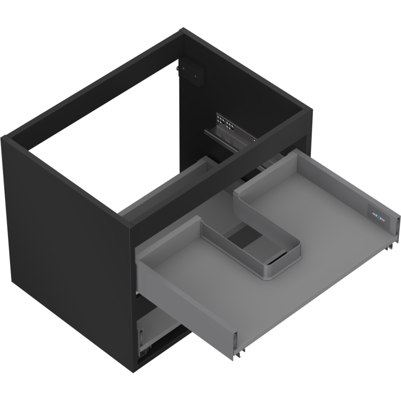 Mexen Box-A cabinet body for washbasin 60 cm, 2 drawers, black matt - 91AX0-0600-470-2-71