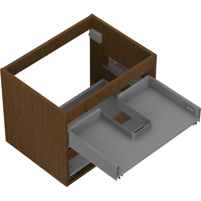 Mexen Box-A cabinet body for washbasin 60 cm, 2 drawers, walnut - 91AX0-0600-470-2-86