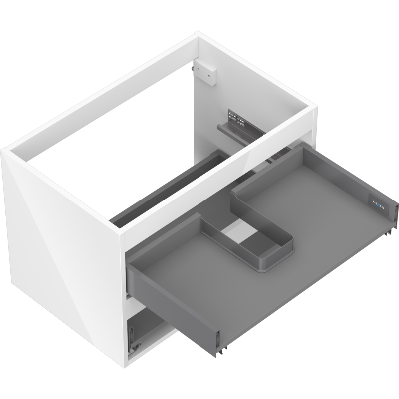 Mexen Box-A vanity unit cabinet body 70 cm, 2 drawers, white gloss - 91AX0-0700-470-2-00