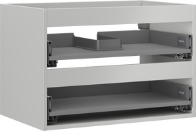 Mexen Box-A Cabinet Body for Washbasin Unit 70 cm, 2 Drawers, Matte Grey - 91AX0-0700-470-2-62