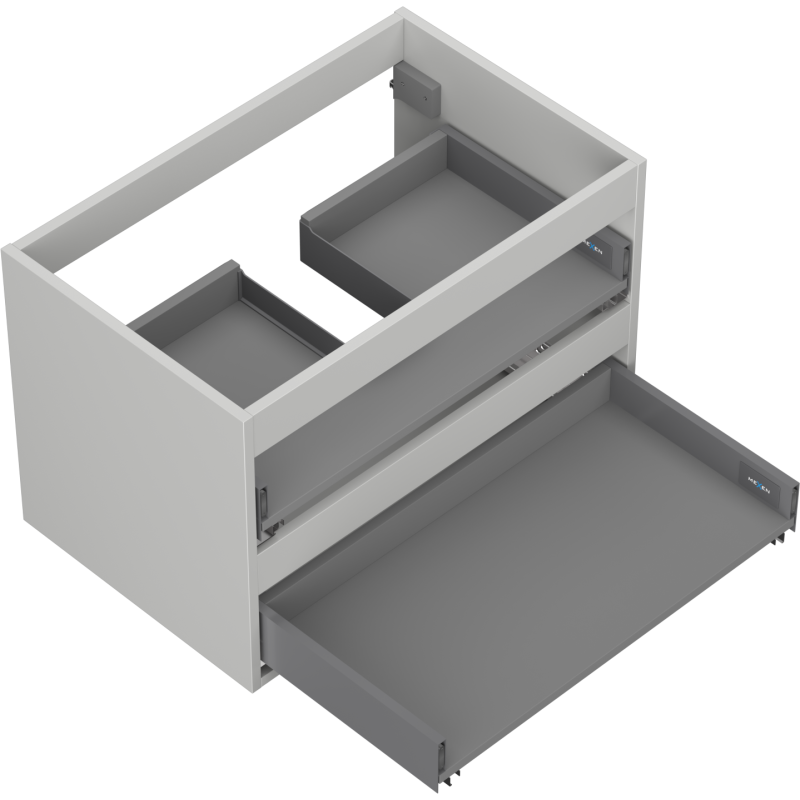 Mexen Box-A Cabinet Body for Washbasin Unit 70 cm, 2 Drawers, Matte Grey - 91AX0-0700-470-2-62