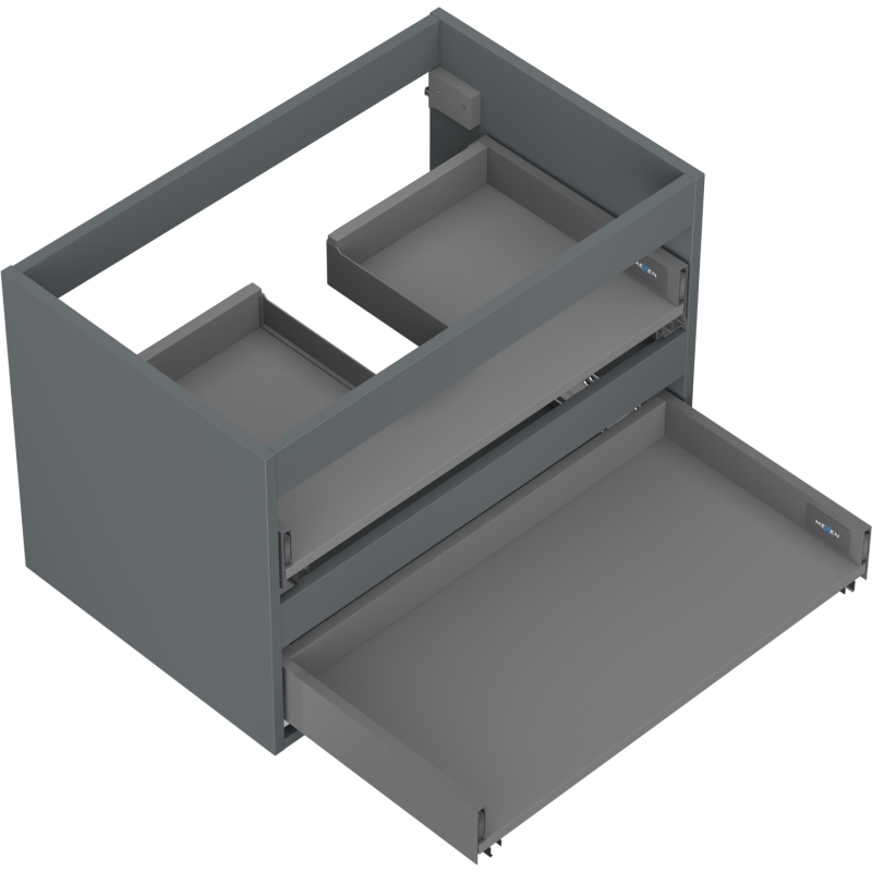 Mexen Box-A Cabinet Base for Washbasin 70 cm, 2 Drawers, Matte Graphite - 91AX0-0700-470-2-66