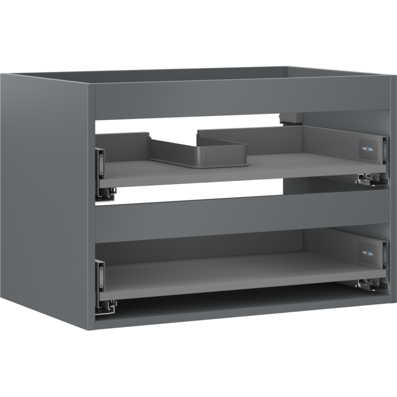 Mexen Box-A vanity cabinet 70 cm, 2 drawers, matte graphite - 91AX0-0700-470-2-66