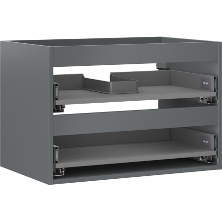 Mexen Box-A vanity cabinet 70 cm, 2 drawers, matte graphite - 91AX0-0700-470-2-66