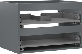 Mexen Box-A vanity cabinet 70 cm, 2 drawers, matte graphite - 91AX0-0700-470-2-66