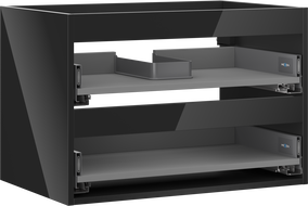 Mexen Box-A under-sink cabinet frame 70 cm, 2 drawers, black gloss - 91AX0-0700-470-2-70
