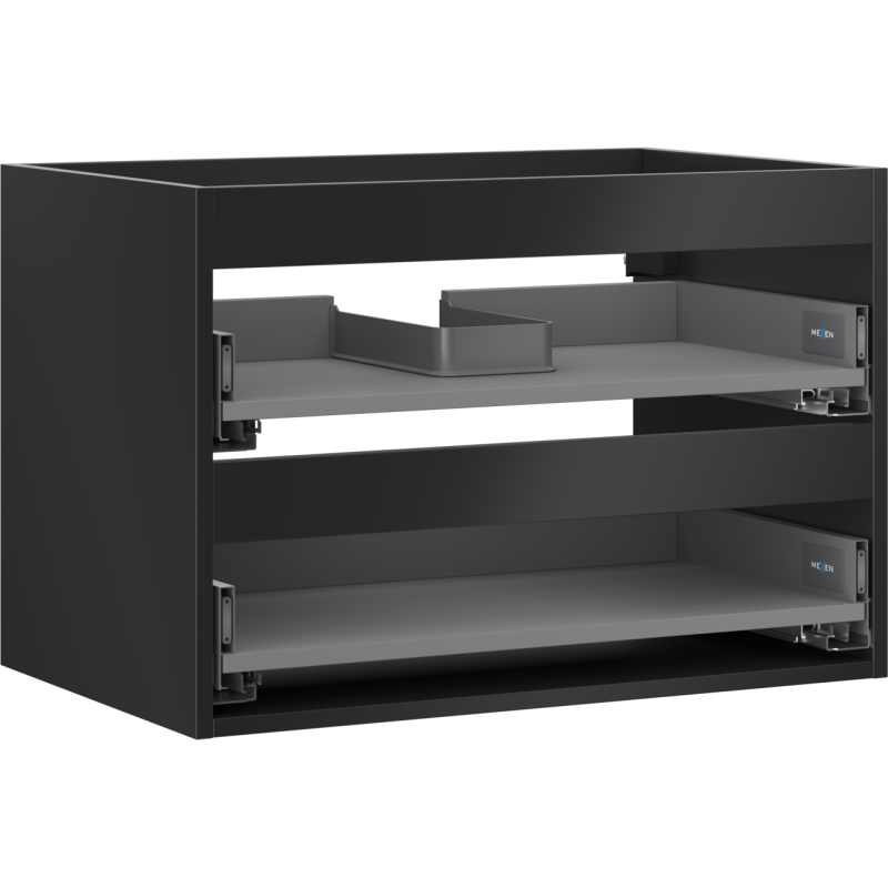 Mexen Box-A Cabinet Corpus for Washbasin 70 cm, 2 Drawers, Black Matte - 91AX0-0700-470-2-71