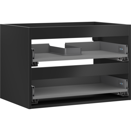 Mexen Box-A cabinet base for washbasin 70 cm, 2 drawers, matte black - 91AX0-0700-470-2-71