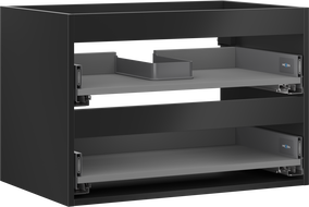 Mexen Box-A cabinet base for washbasin 70 cm, 2 drawers, matte black - 91AX0-0700-470-2-71