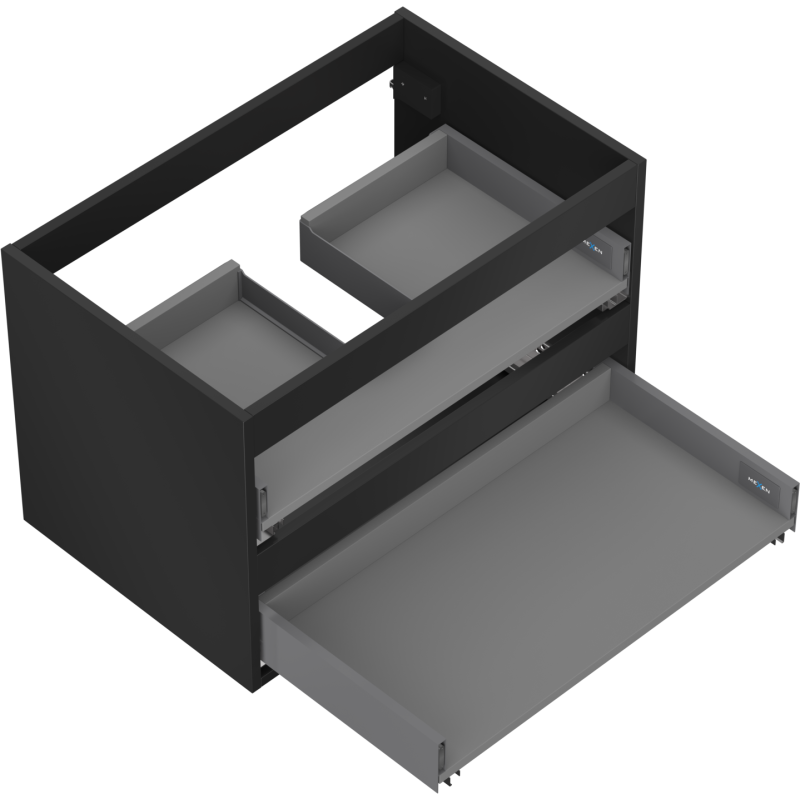 Mexen Box-A Cabinet Corpus for Washbasin 70 cm, 2 Drawers, Black Matte - 91AX0-0700-470-2-71