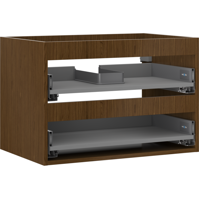 Mexen Box-A vanity cabinet body 70 cm, 2 drawers, walnut - 91AX0-0700-470-2-86