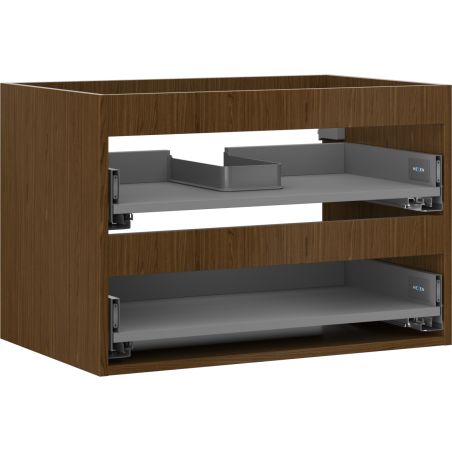 Mexen Box-A cabinet unit for washbasin 70 cm, 2 drawers, walnut - 91AX0-0700-470-2-86