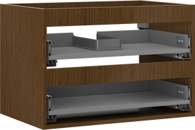 Mexen Box-A cabinet unit for washbasin 70 cm, 2 drawers, walnut - 91AX0-0700-470-2-86