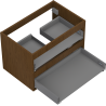 Mexen Box-A vanity cabinet body 70 cm, 2 drawers, walnut - 91AX0-0700-470-2-86