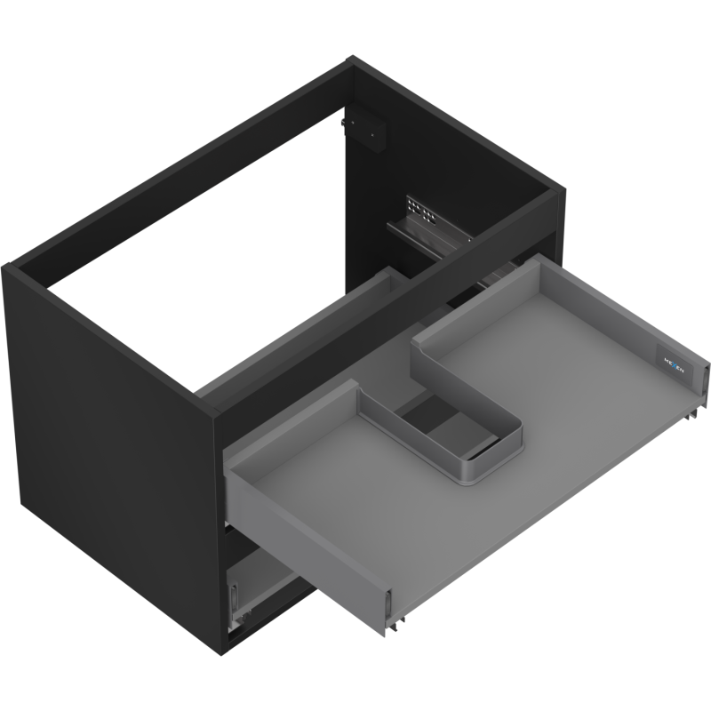 Mexen Box-A Cabinet Corpus for Washbasin 70 cm, 2 Drawers, Black Matte - 91AX0-0700-470-2-71