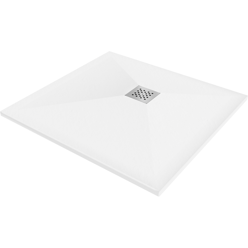 Mexen Stone+ composite square shower tray 90 x 90 cm, white - 44109090