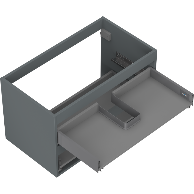 Mexen Box-A under-sink cabinet body 80 cm, 2 drawers, matte graphite - 91AX0-0800-470-2-66