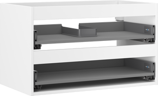 Mexen Box-A vanity cabinet body 80 cm, 2 drawers, white matte - 91AX0-0800-470-2-01