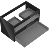Mexen Box-A vanity cabinet body 80 cm, 2 drawers, black gloss - 91AX0-0800-470-2-70