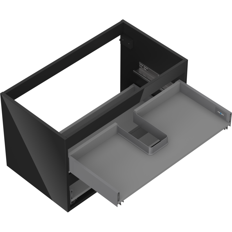 Mexen Box-A cabinet under the sink 80 cm, 2 drawers, black gloss - 91AX0-0800-470-2-70