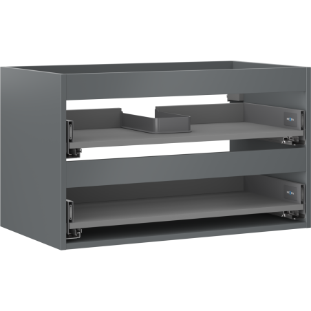 Mexen Box-A 80 cm vanity cabinet body, 2 drawers, matte graphite - 91AX0-0800-470-2-66