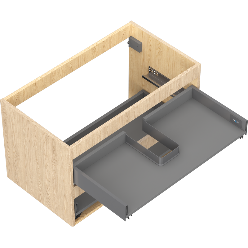 Mexen Box-A 80 cm Washbasin Cabinet Frame, 2 Drawers, Oak - 91AX0-0800-470-2-81